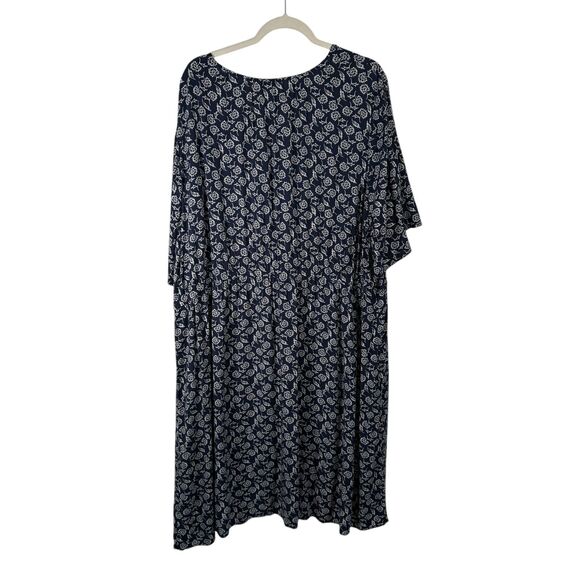 Old Navy Navy Blue Ditsy Floral Midi Dress Flowy Travel Womens Plus Size 4x - Picture 6 of 6